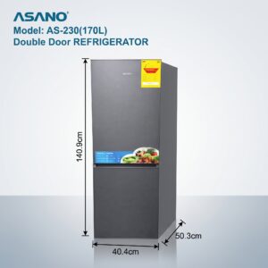 ASANO AS-230 (170L) Double Door Refrigerator
